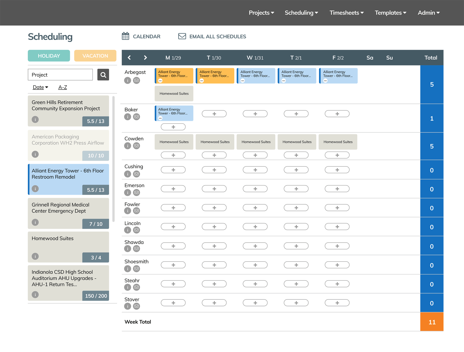 Scheduling Web App