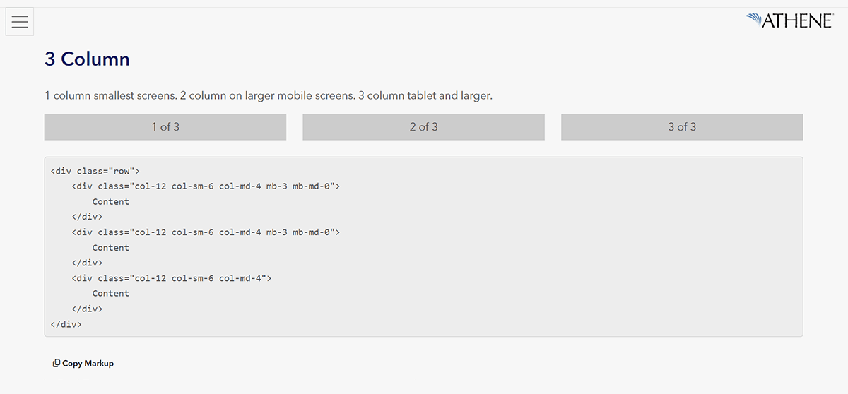 Design System Three Column Layout