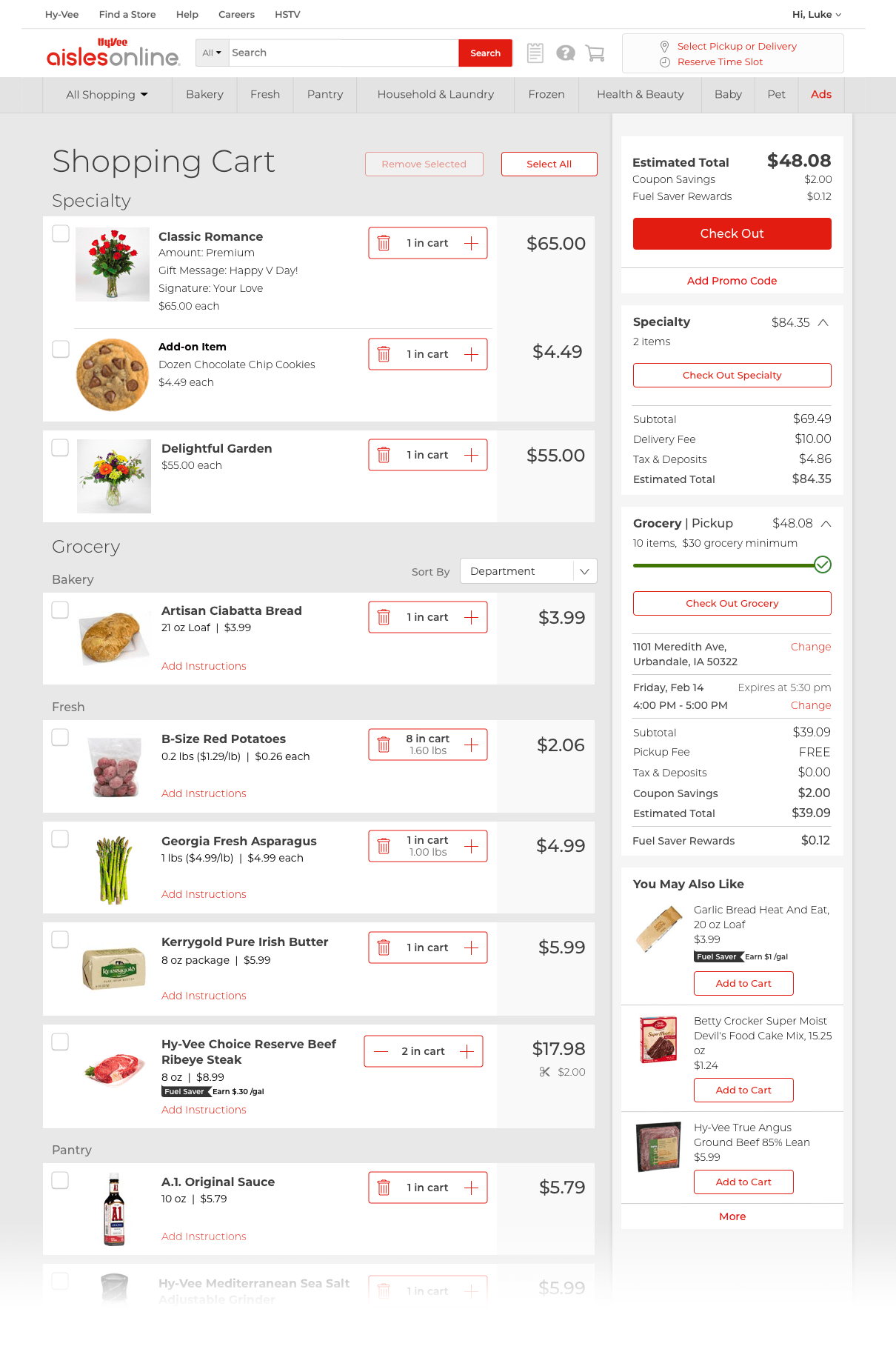 Aisles Online Cart Page Redesign
